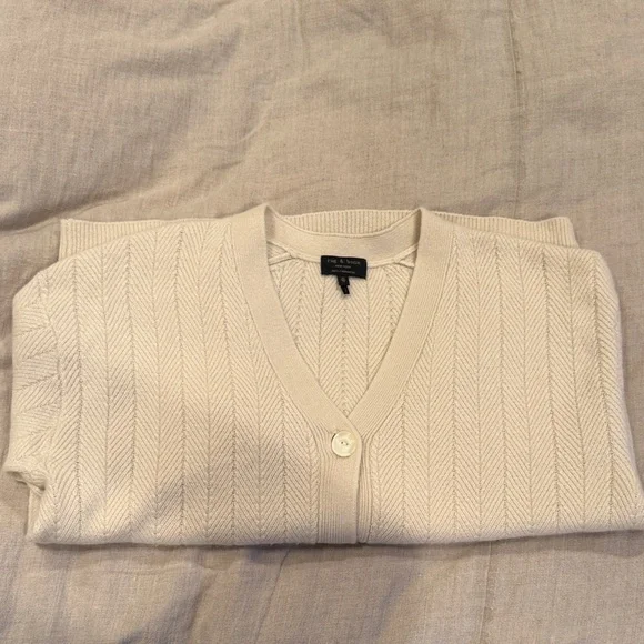 rag & bone Durham Cashmere Herringbone Cardigan - Picture 2 of 9